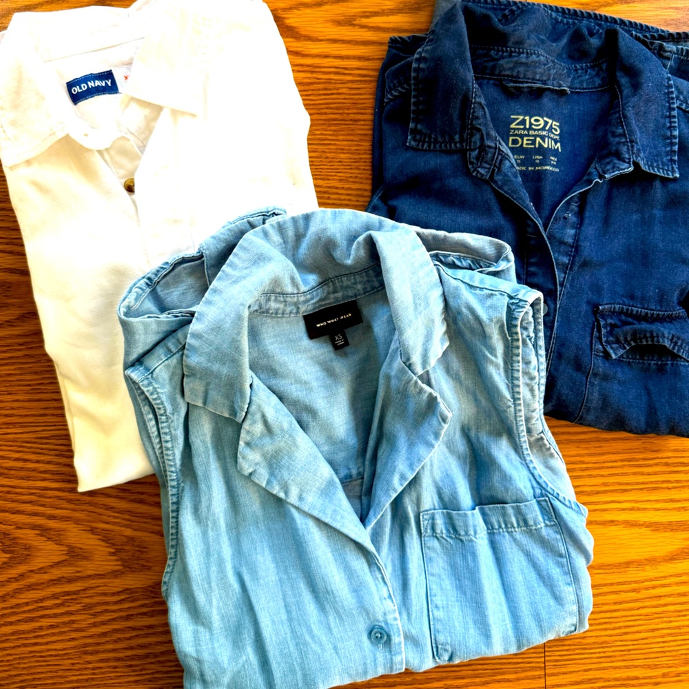 3 Denim Shirts…Old Navy, Who What Wear, & Z1975